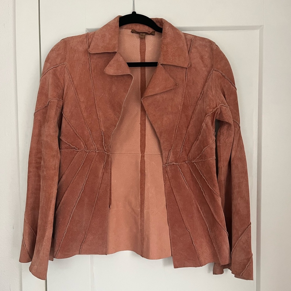 Women's Suede Jacket in burnt orange
